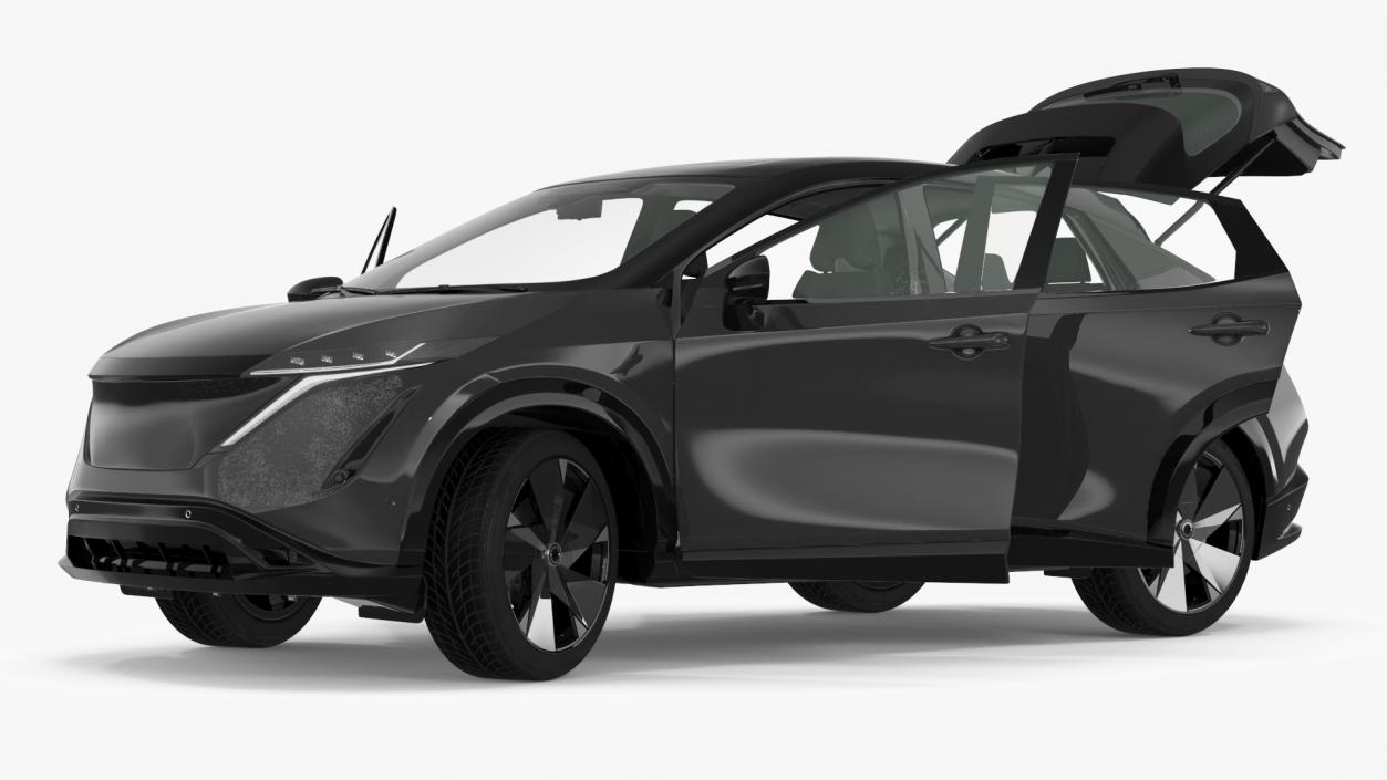 3D Modern Electric SUV Black Rigged for Maya 2 model