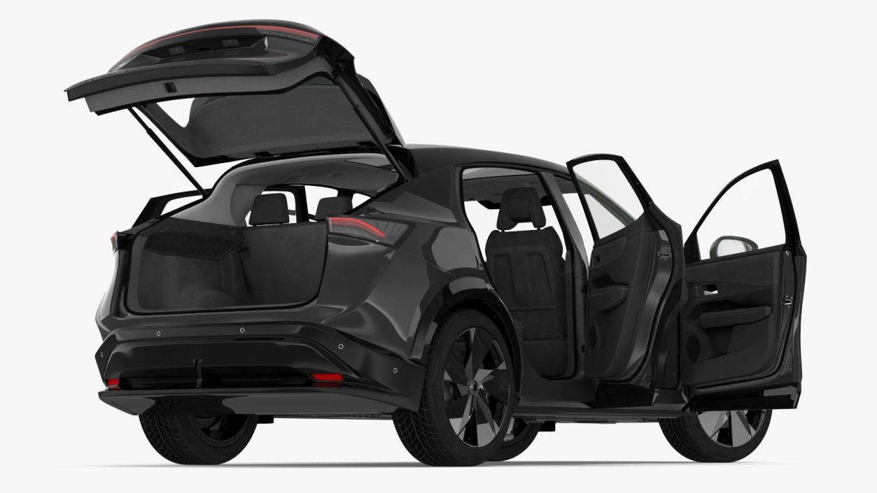 3D Modern Electric SUV Black Rigged for Maya 2 model