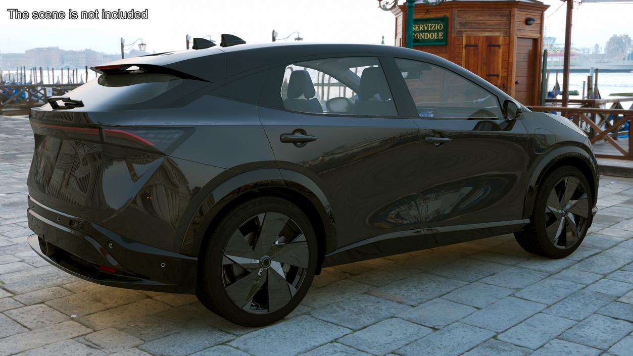 3D Modern Electric SUV Black Rigged for Maya 2 model