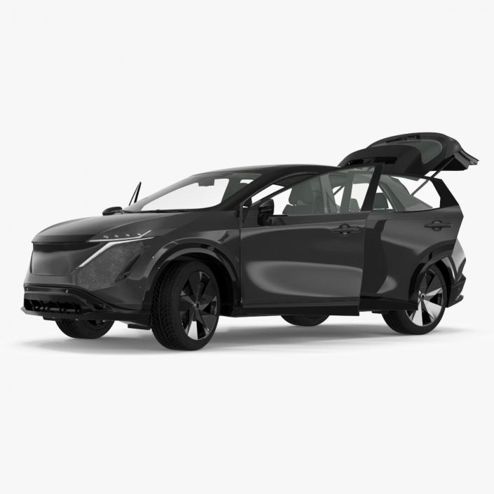 3D Modern Electric SUV Black Rigged for Maya 2 model