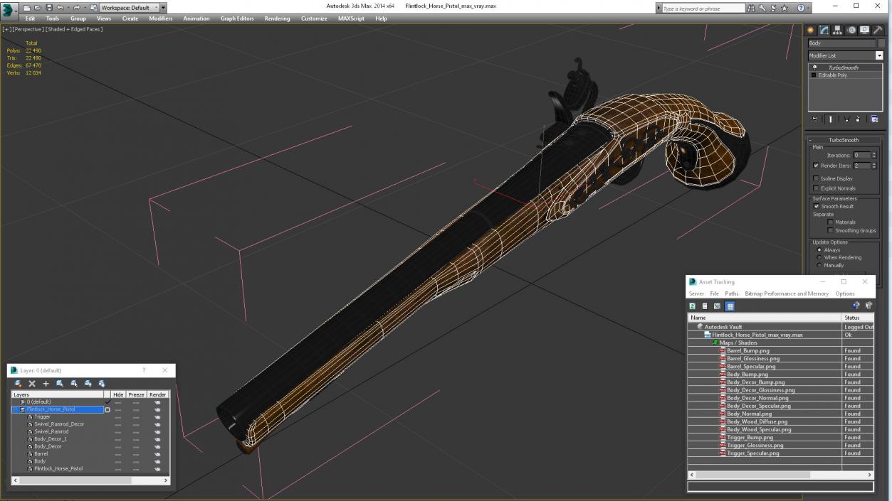 Flintlock Horse Pistol 3D