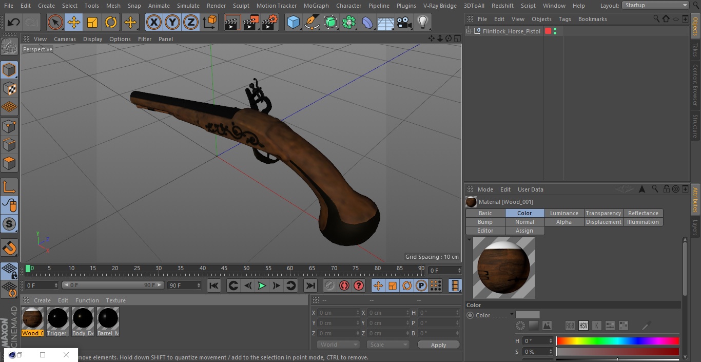 Flintlock Horse Pistol 3D