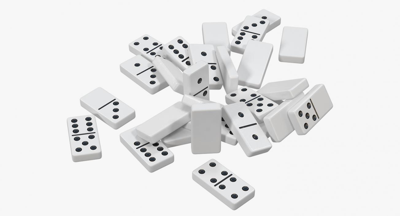 3D model Bunch of White Domino Knuckles