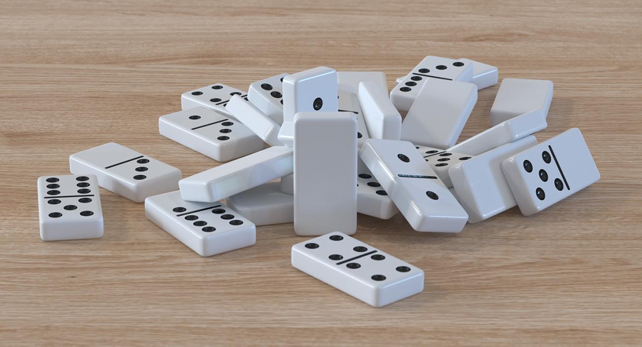 3D model Bunch of White Domino Knuckles