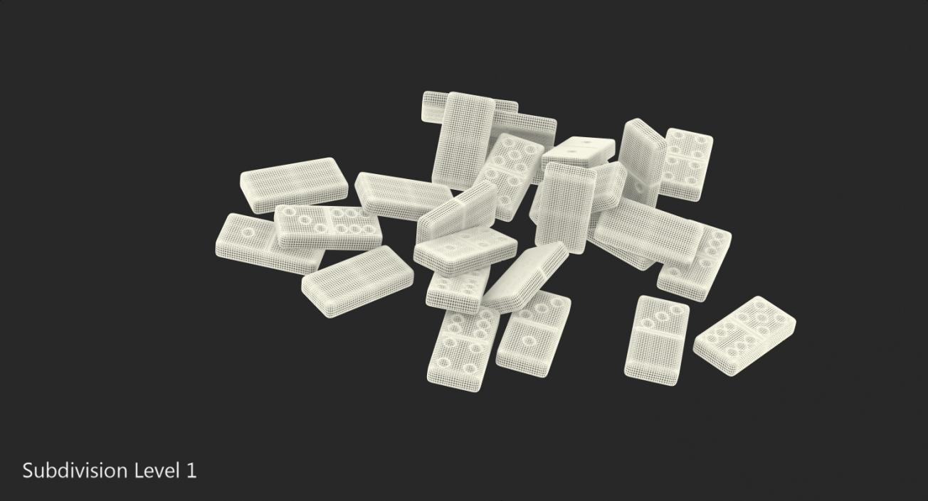 3D model Bunch of White Domino Knuckles