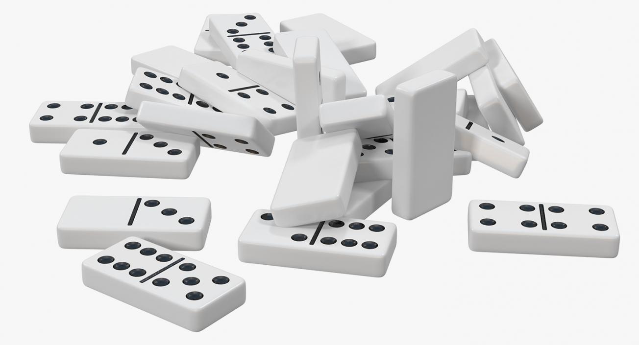 3D model Bunch of White Domino Knuckles