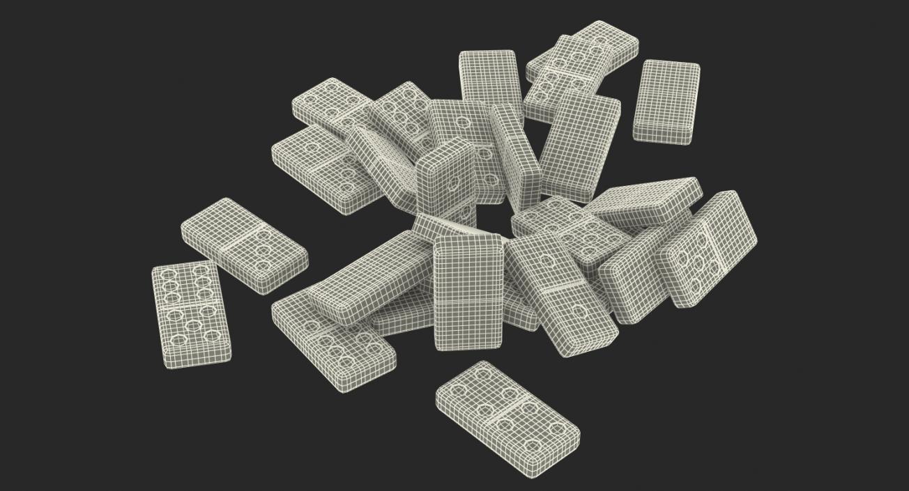 3D model Bunch of White Domino Knuckles