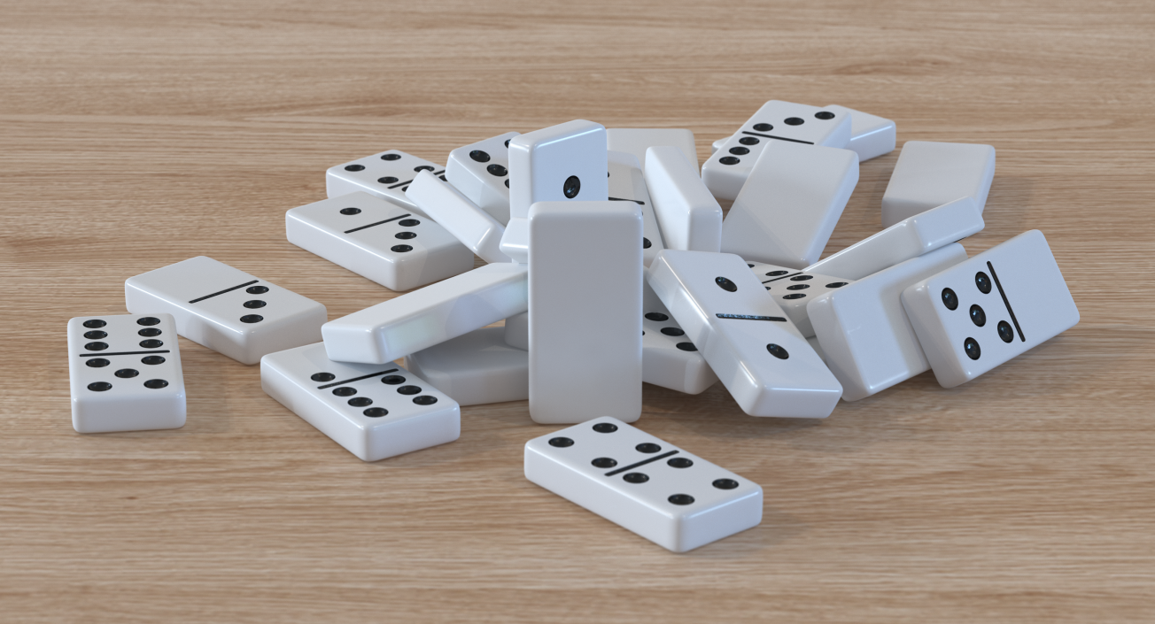 3D model Bunch of White Domino Knuckles