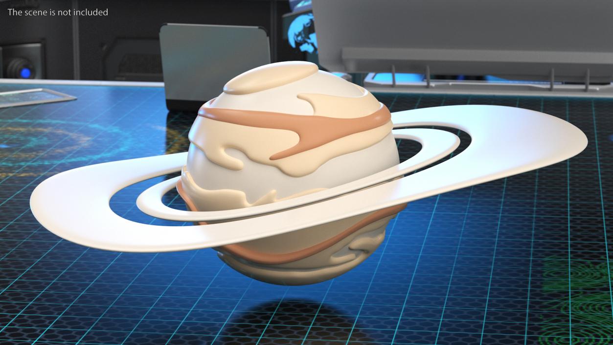 3D Cartoon Planet Saturn