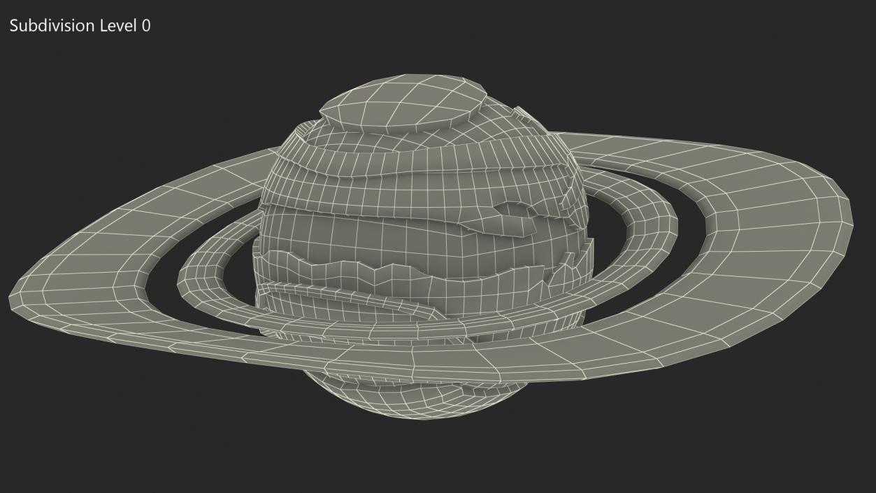 3D Cartoon Planet Saturn