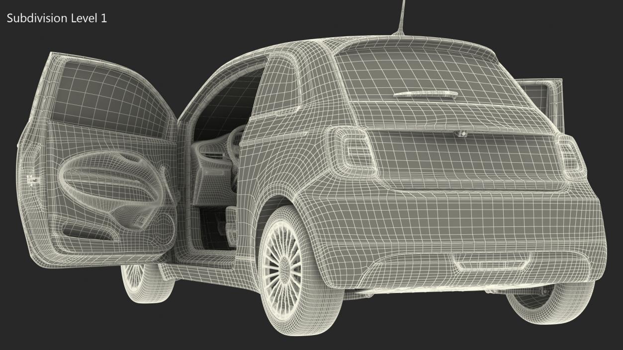 3D EV Compact Car Rigged