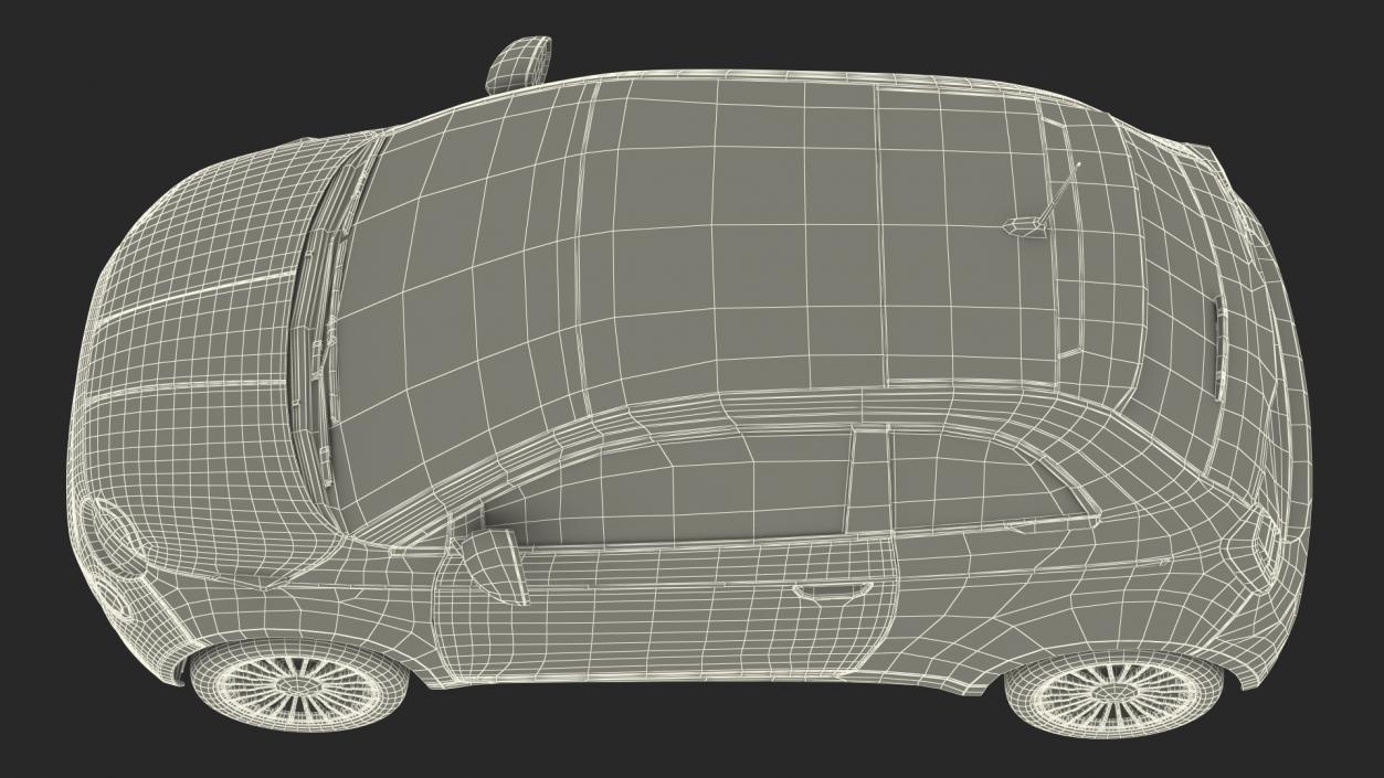 3D EV Compact Car Rigged