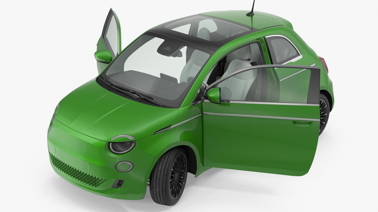 3D EV Compact Car Rigged