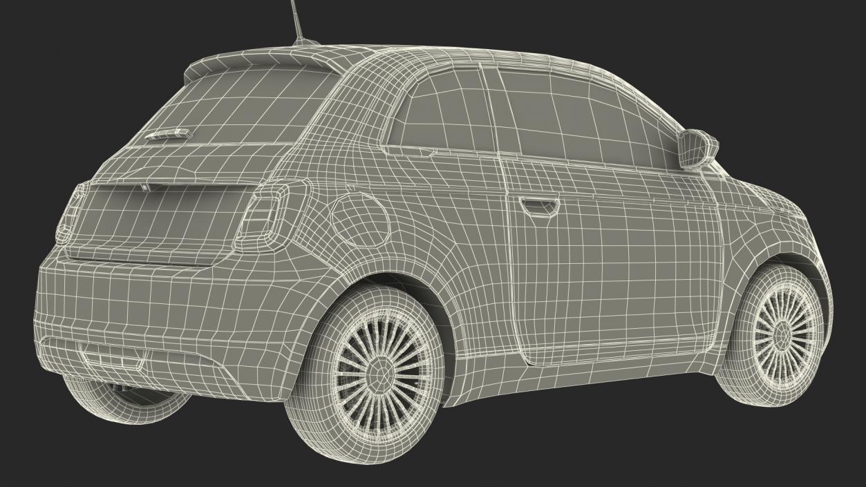 3D EV Compact Car Rigged