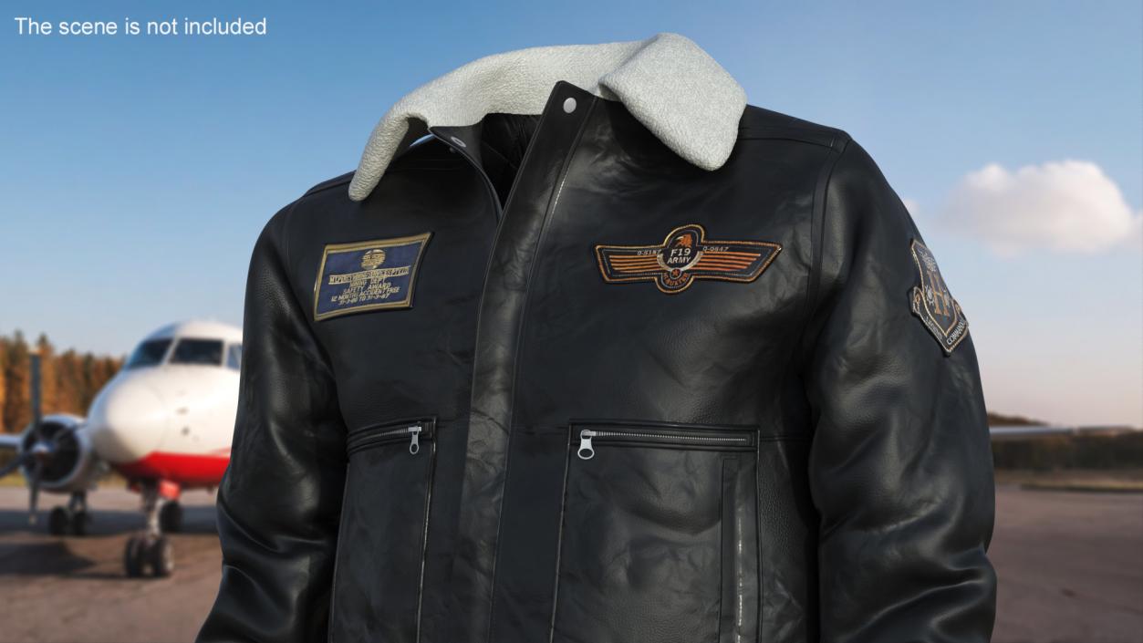 Black Aviator Jacket 2 3D