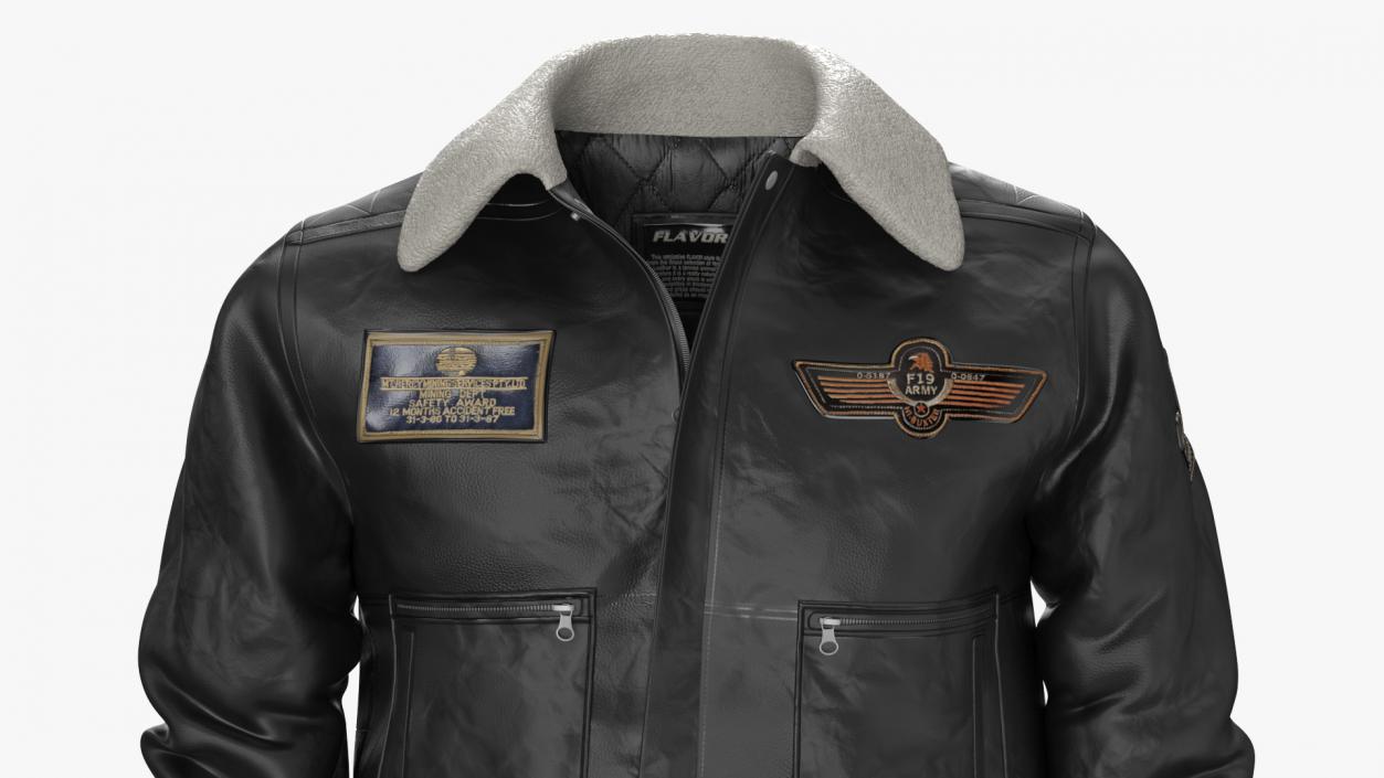 Black Aviator Jacket 2 3D