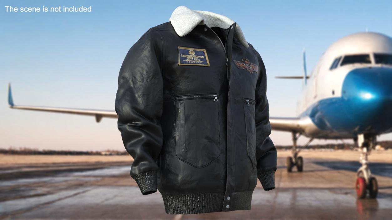 Black Aviator Jacket 2 3D