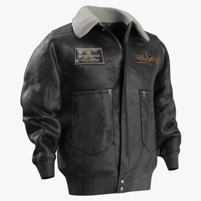 Black Aviator Jacket 2 3D