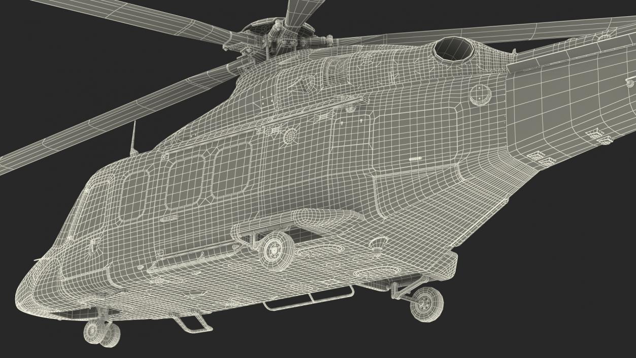 3D Medium Sized Twin Engined Helicopter