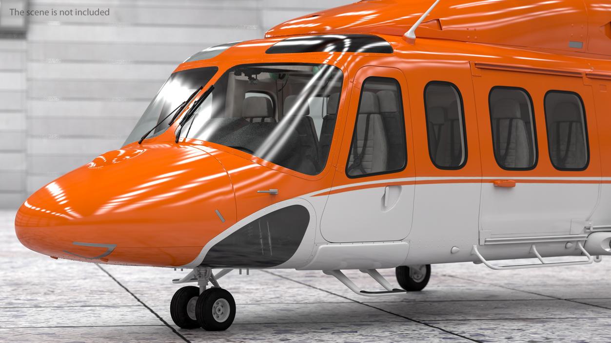 3D Medium Sized Twin Engined Helicopter