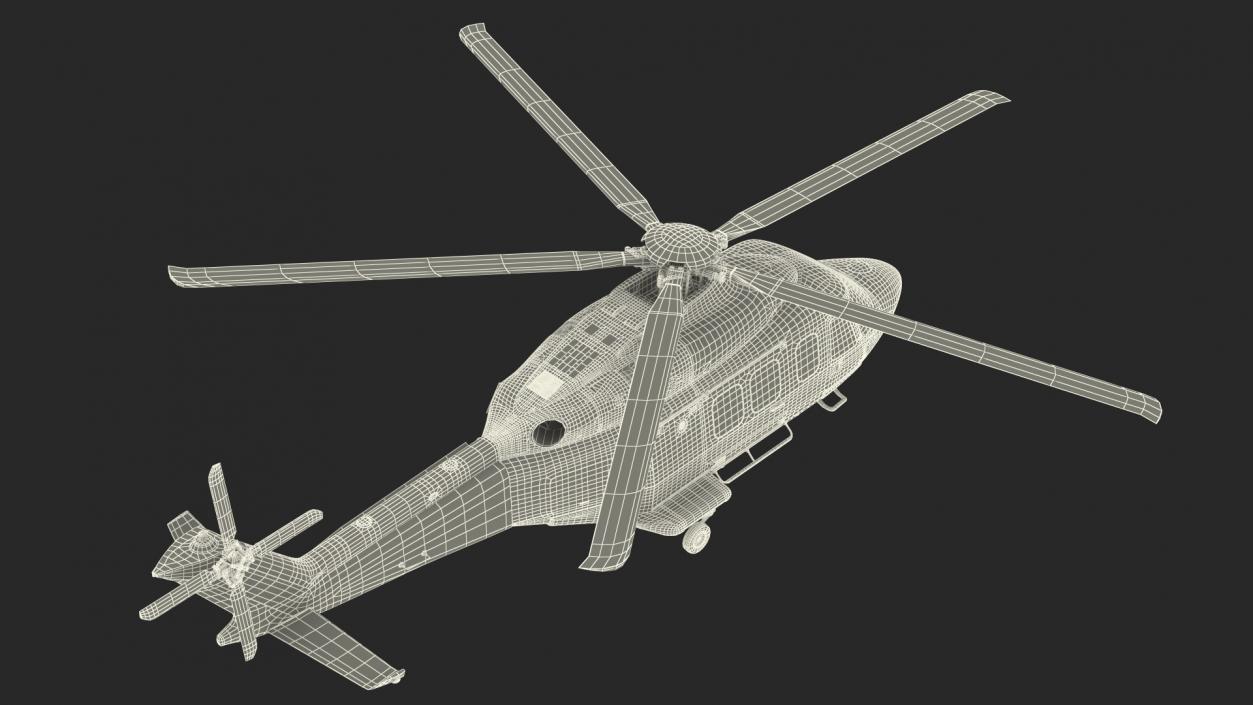 3D Medium Sized Twin Engined Helicopter