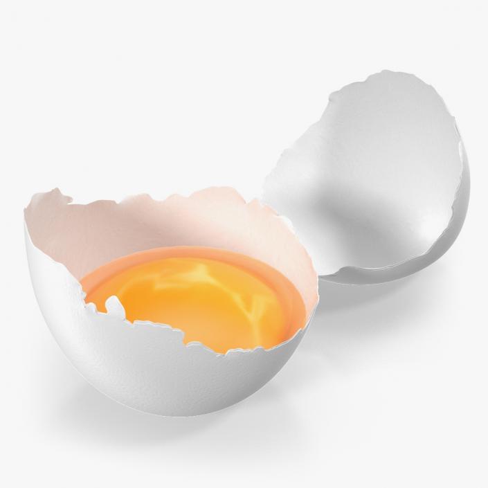 3D Broken White Egg