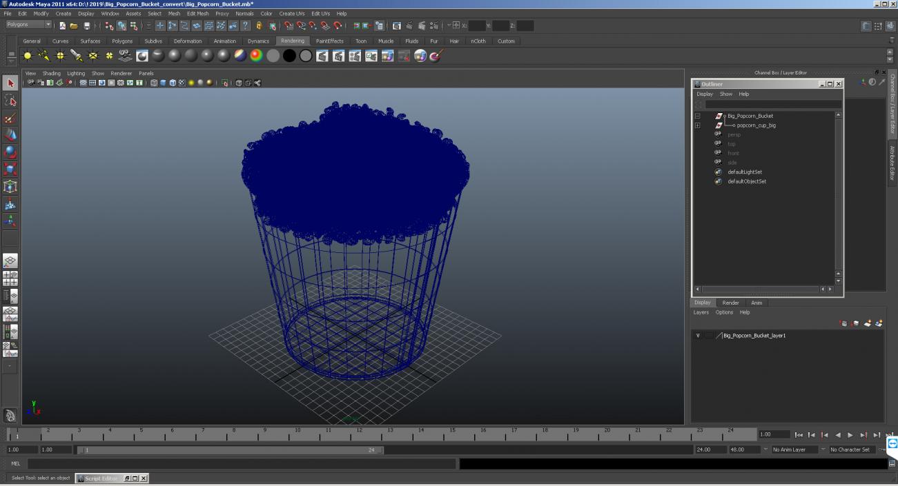 3D Big Popcorn Bucket model