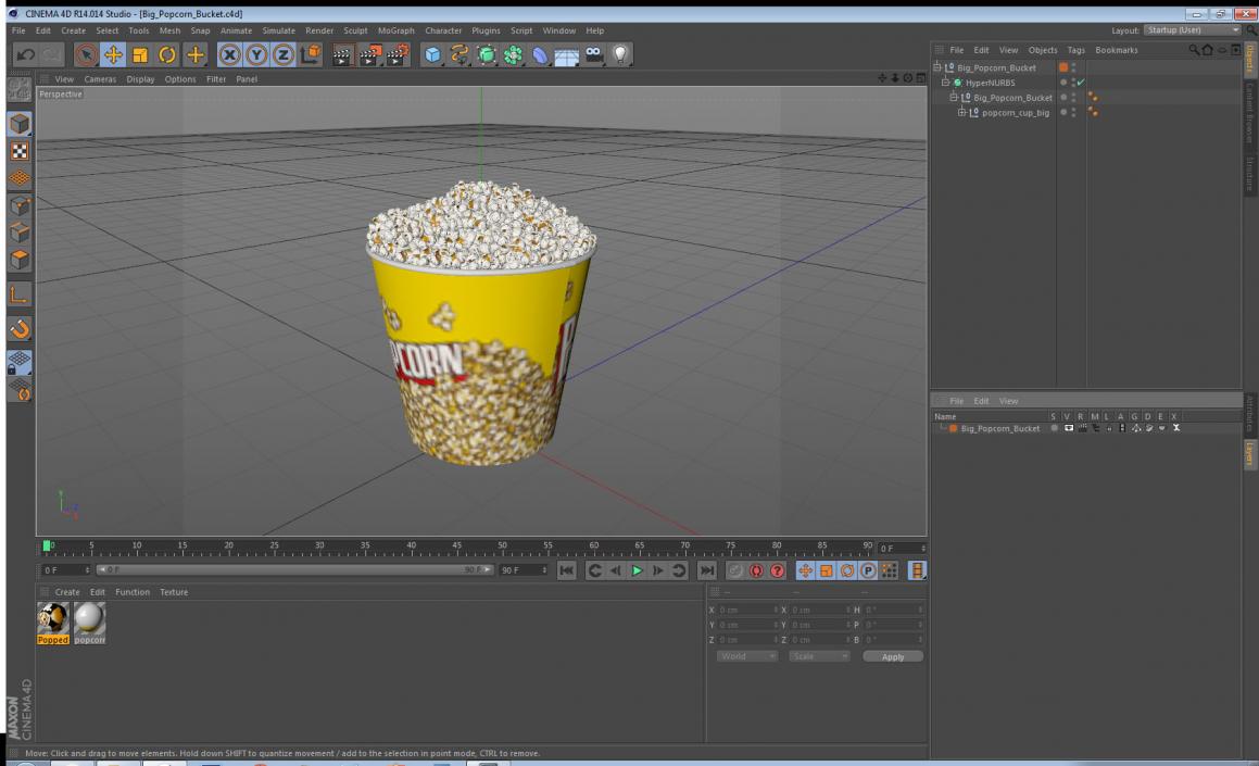 3D Big Popcorn Bucket model