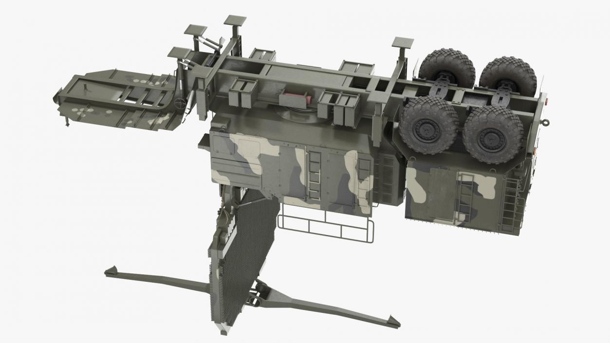 Long Range Radar TOMBSTONE 64N6 Camo Trailer 3D model