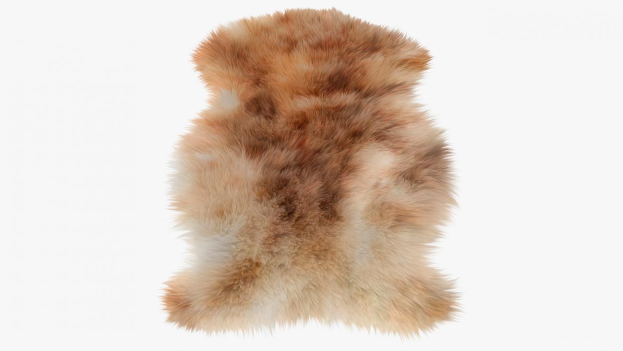 3D Natural Sheepskin Rug Brown Fur