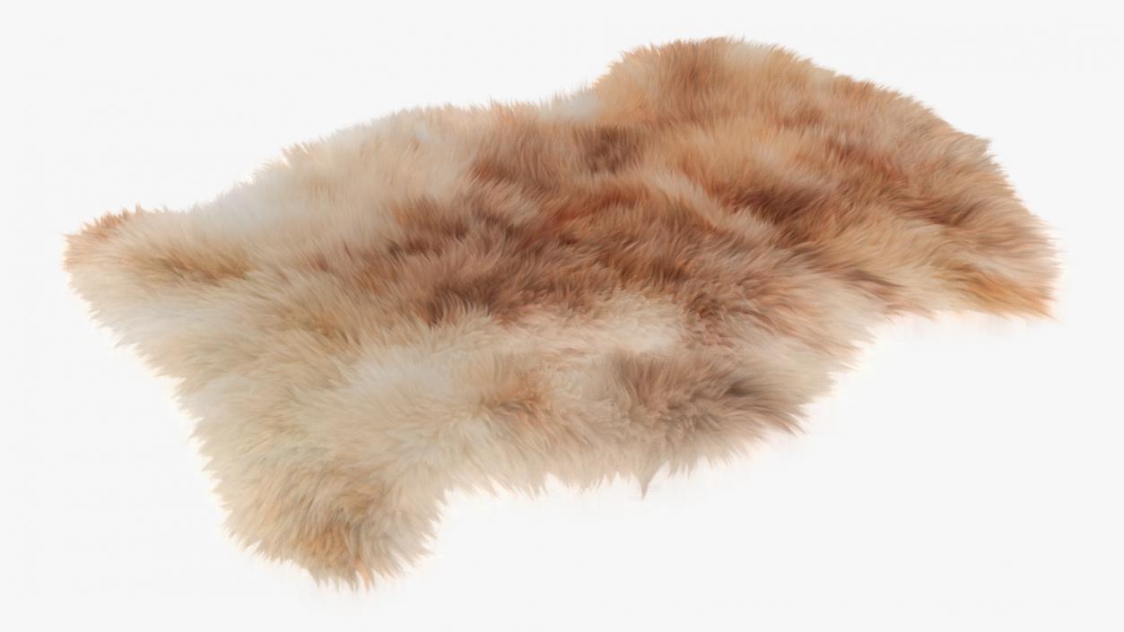 3D Natural Sheepskin Rug Brown Fur