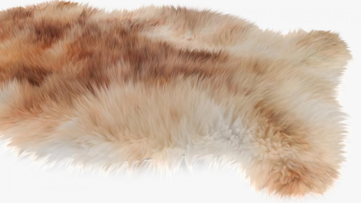 3D Natural Sheepskin Rug Brown Fur