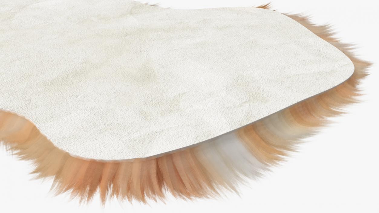 3D Natural Sheepskin Rug Brown Fur