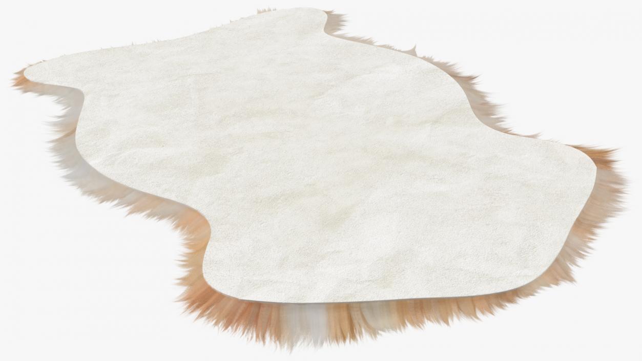 3D Natural Sheepskin Rug Brown Fur