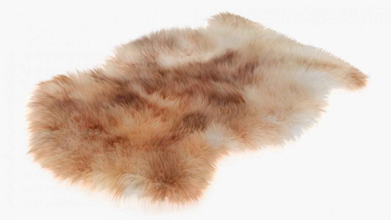 3D Natural Sheepskin Rug Brown Fur