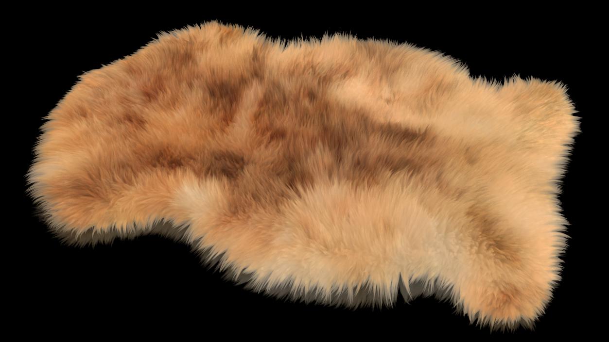 3D Natural Sheepskin Rug Brown Fur