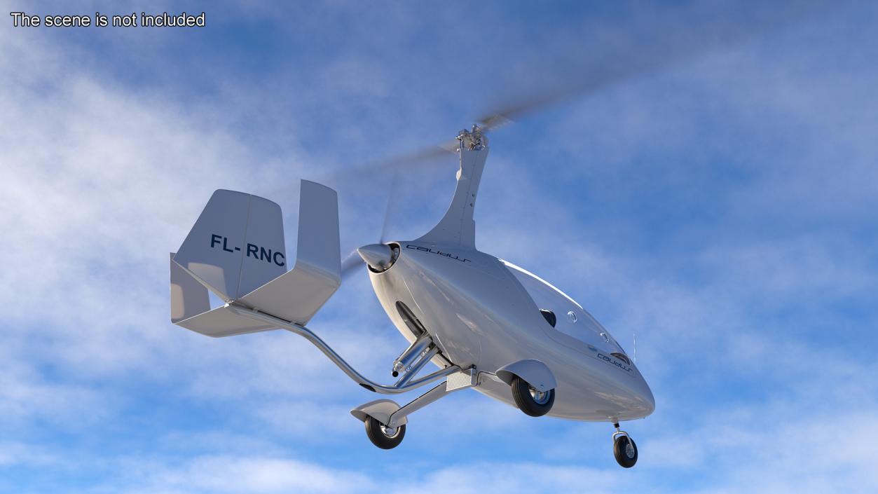 Gyroplane Calidus 912 White Rigged 3D model