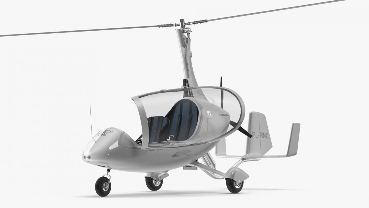 Gyroplane Calidus 912 White Rigged 3D model