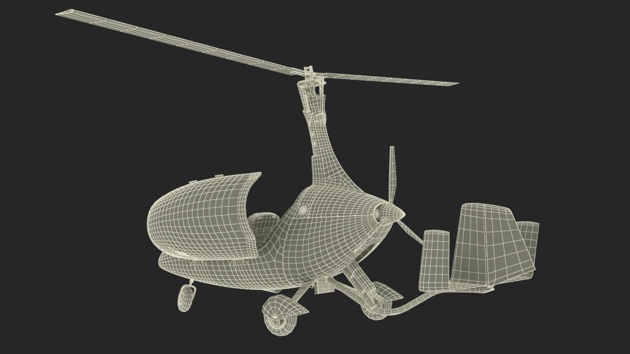 Gyroplane Calidus 912 White Rigged 3D model