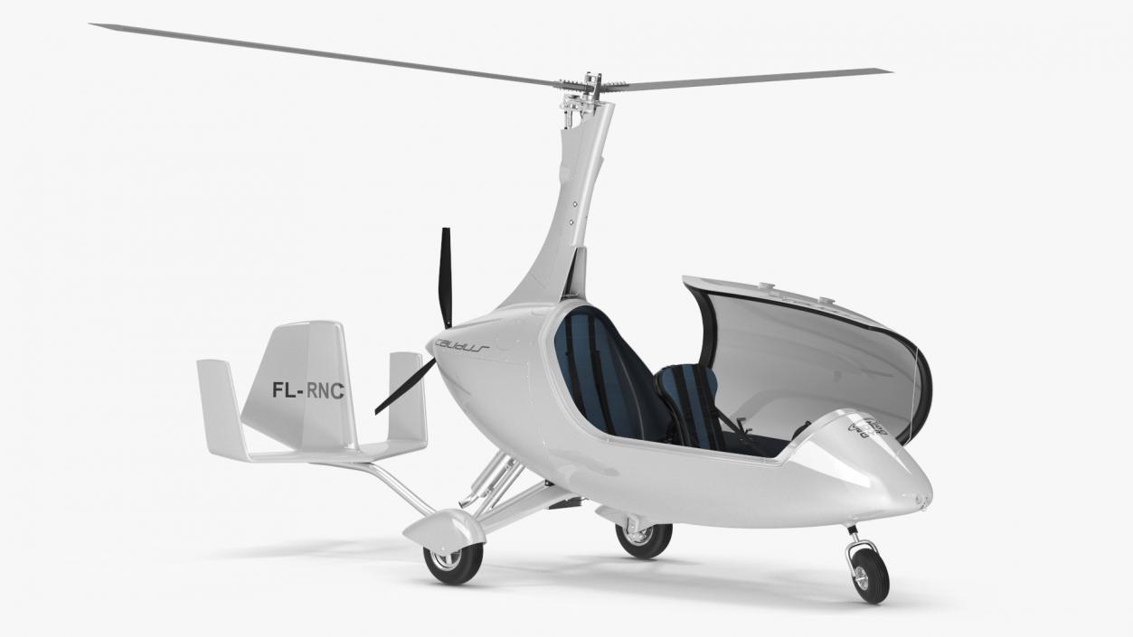 Gyroplane Calidus 912 White Rigged 3D model