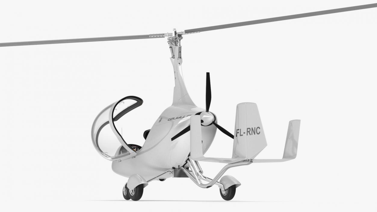 Gyroplane Calidus 912 White Rigged 3D model