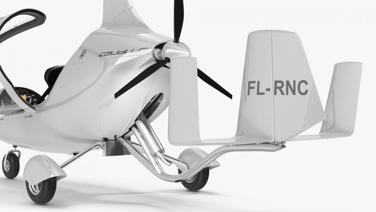 Gyroplane Calidus 912 White Rigged 3D model