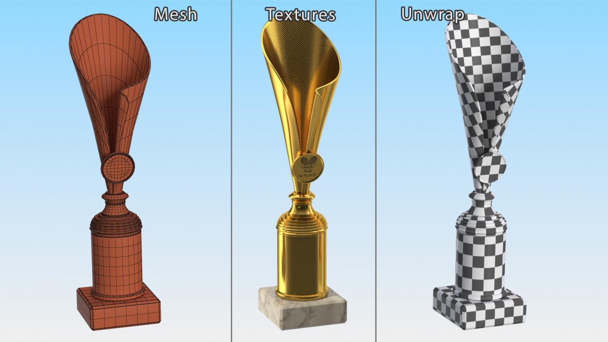 Sports Cup With Symbol Gold 3D