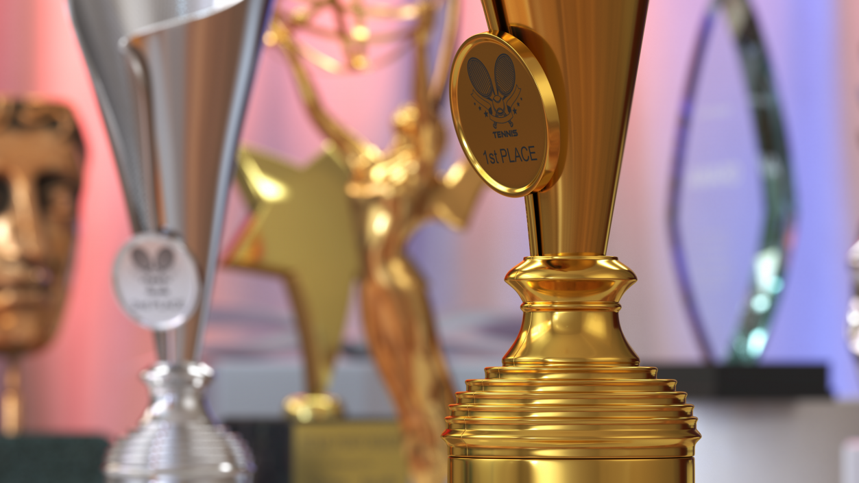 Sports Cup With Symbol Gold 3D