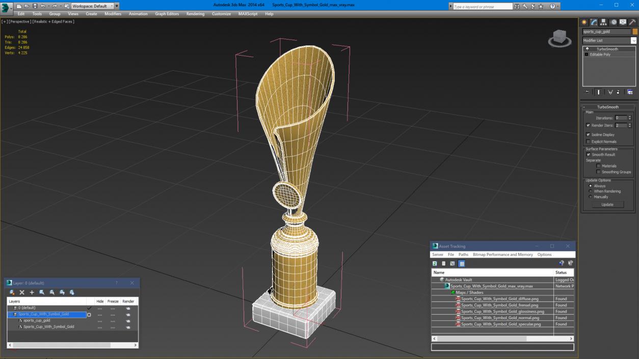 Sports Cup With Symbol Gold 3D