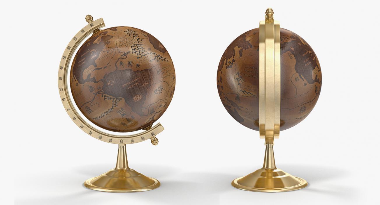 World Globes with Stand Collection 3D model