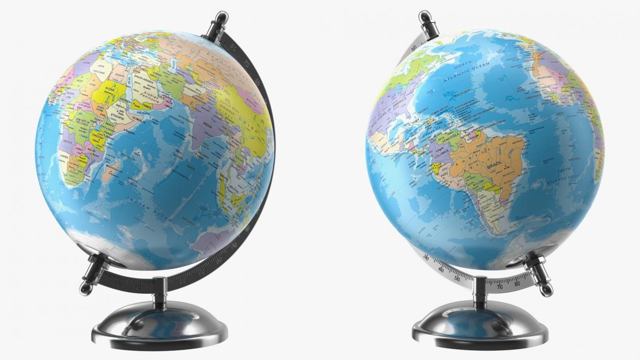 World Globes with Stand Collection 3D model