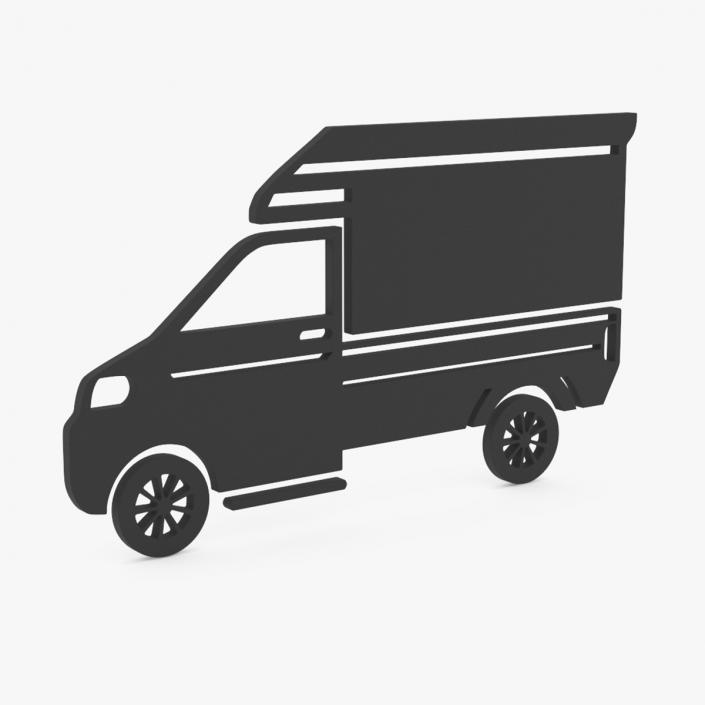 3D Mini Truck Silhouette 2 model