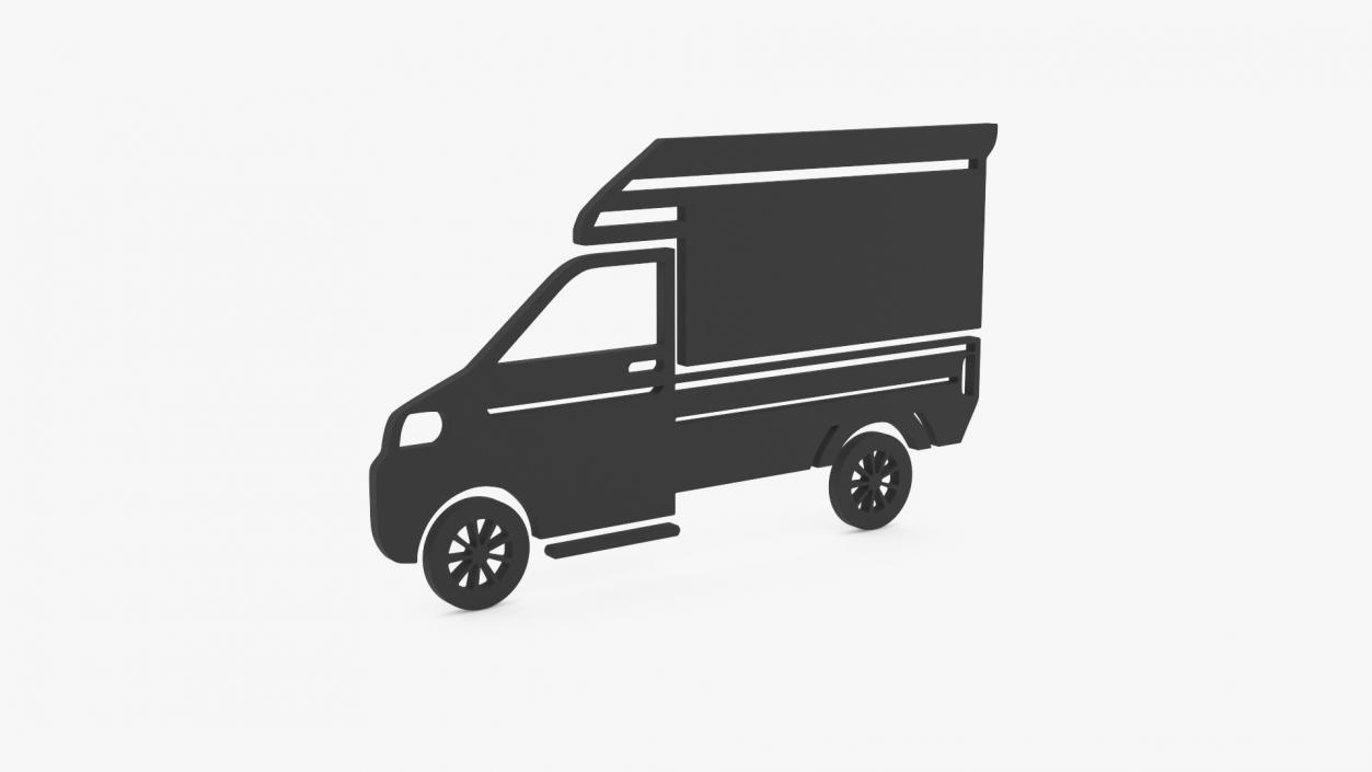 3D Mini Truck Silhouette 2 model