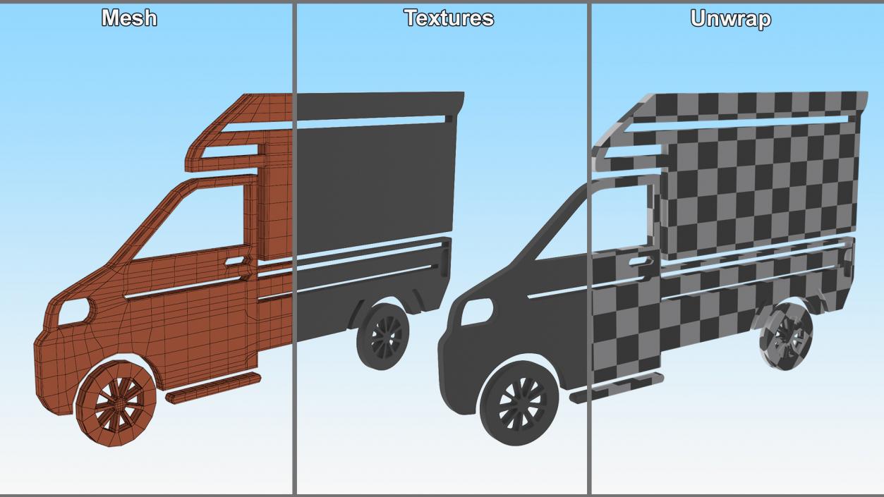 3D Mini Truck Silhouette 2 model